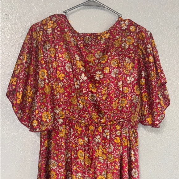 Bohemian Floral Maxi Dress in Red and Orange - Picture 8 of 14